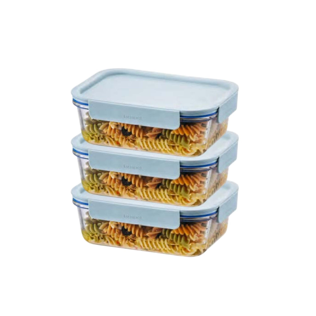 LocknLock LNG445S3M The Clear Borosilicate Glass Food Storage Containers with Lids, 6-Piece Set for Kitchen, Lunch, Meal Prep, Leftovers, Leakproof, Freezer, Microwave, and Dishwasher Safe, Mint