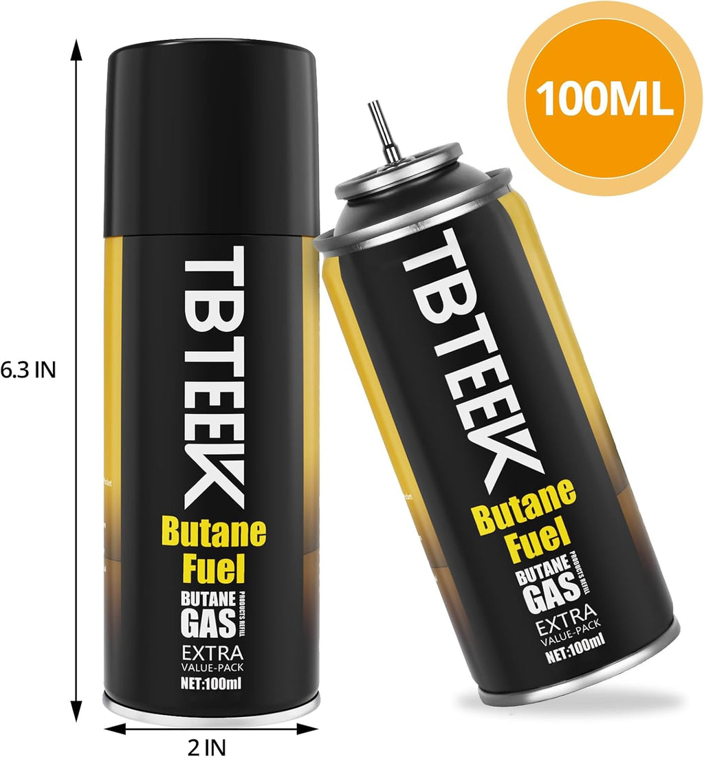 TBTeek Butane Refill - Ultra-Refined Lighter Fluid for Torch Lighters | 100ml Canister (3 Pack)
