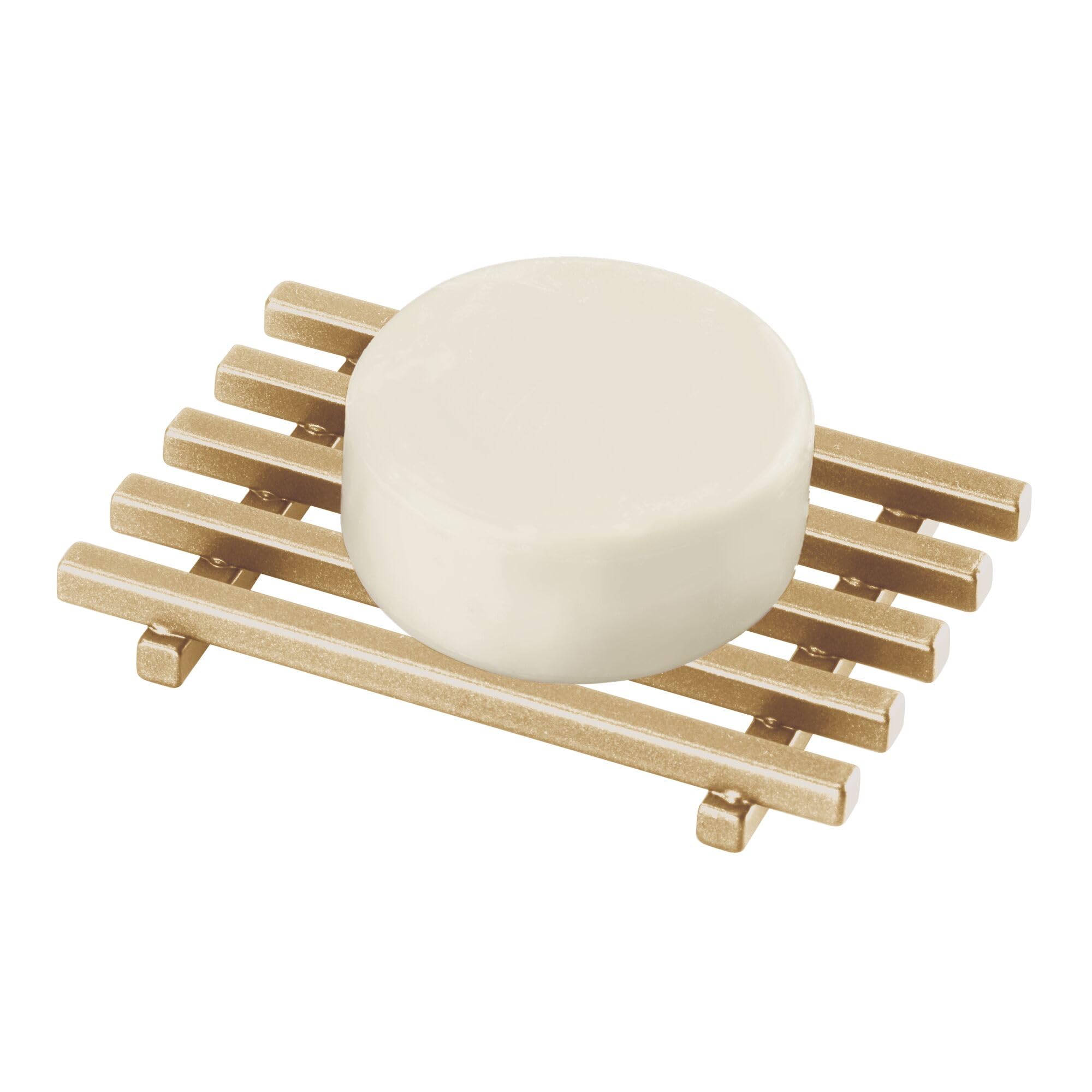iDesign Soap Saver for Bar Soap - Kitchen and Bathroom Bar Soap Holder - Soft Brass