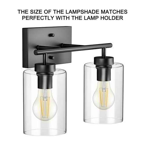 LAMP YU 3 Pack Clear Glass Shade Covers Replacements, 5.5in Height, 3.9in Diameter, 1.65in Fitter, Clear Cylinder Glass Lamp Shade Replacement Globe