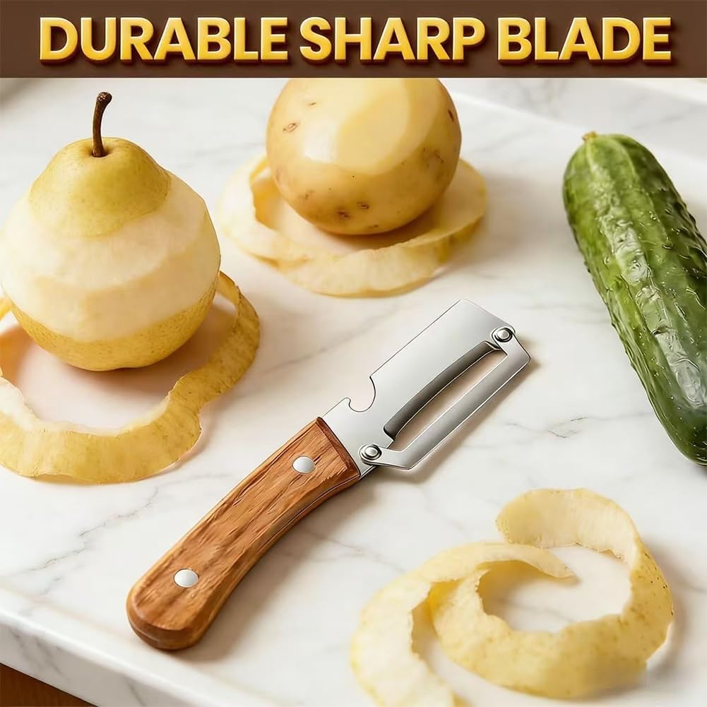 Skiennix Multifunctional Vegetable Peeler - 2-In-1 Stainless Steel Kitchen Tool with Bottle Opener | Ideal for Fruits & Veggies