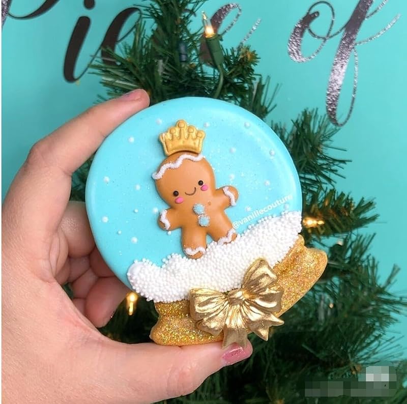 Christmas Ornaments Cookie Cutters 4Pcs Stainless Steel Snow Globe, Round Ornament, Teardrop Bauble Finial Shapes - Variation of THIS listing