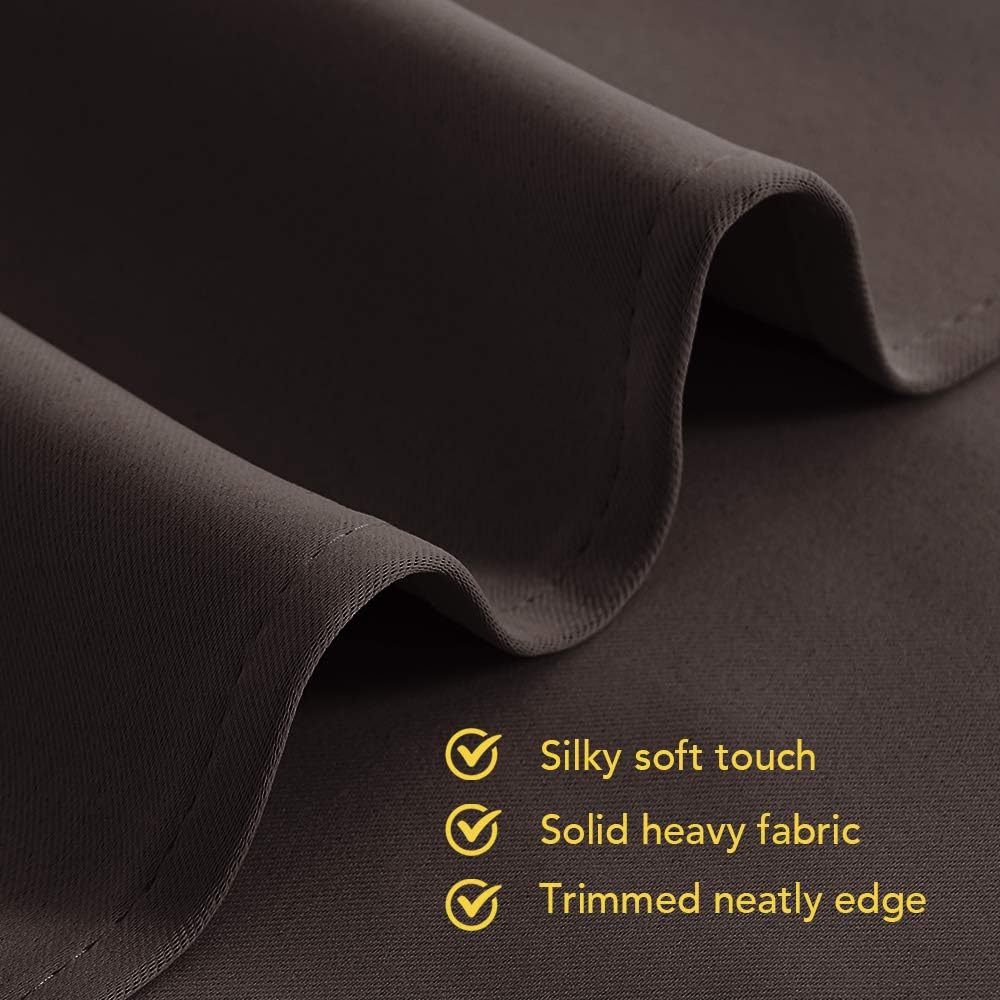NICETOWN Room Darkening Curtains - Energy Smart Thermal Insulated Grommet Drapes | 2 Panels, 34"x54", Toffee Brown
