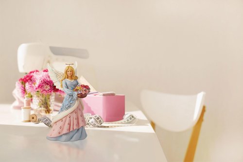 Enesco Jim Shore Heartwood Creek Easter Angel with Flower Basket Figurine- Stone Resin Hand Crafted Collectible Figurines Easter Home Decor Statue, 8.66 Inch