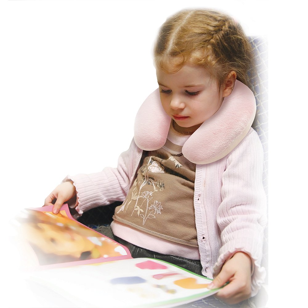 Cloudz Kids Patterned Microbead Airplane Travel Neck Pillow. Super Soft Cozy Cool Fabric and Ultra Premium Comforlite Microbeads will Keep your Kids Comfy and Supported at Home or On the Go! -Dinosaur