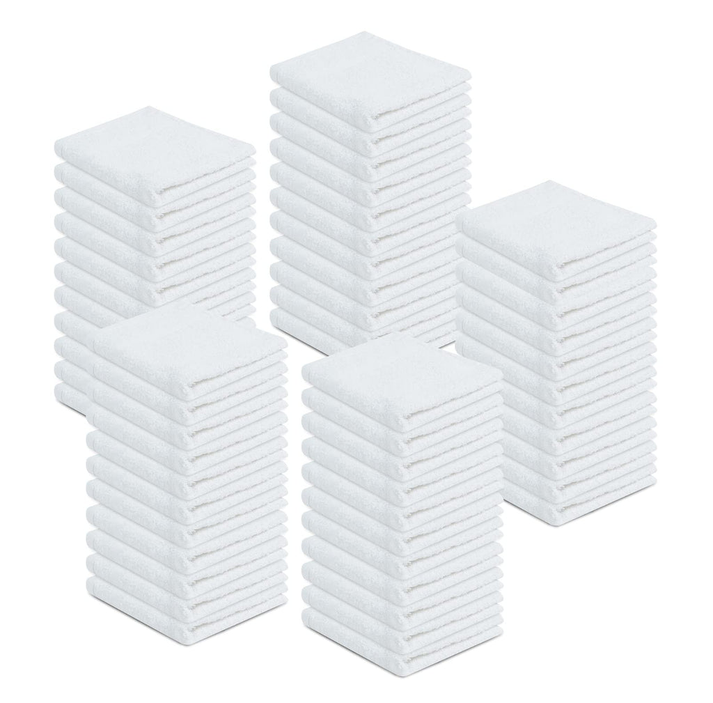 ZUPERIA 100% Cotton Terry Towels Cleaning Cloths, Pack of 50 (12" x 12") Multipurpose, Highly Absorbent, Reusable Cotton Rags, White Bar Towels & Cleaning Rags for Everyday Usage (White)
