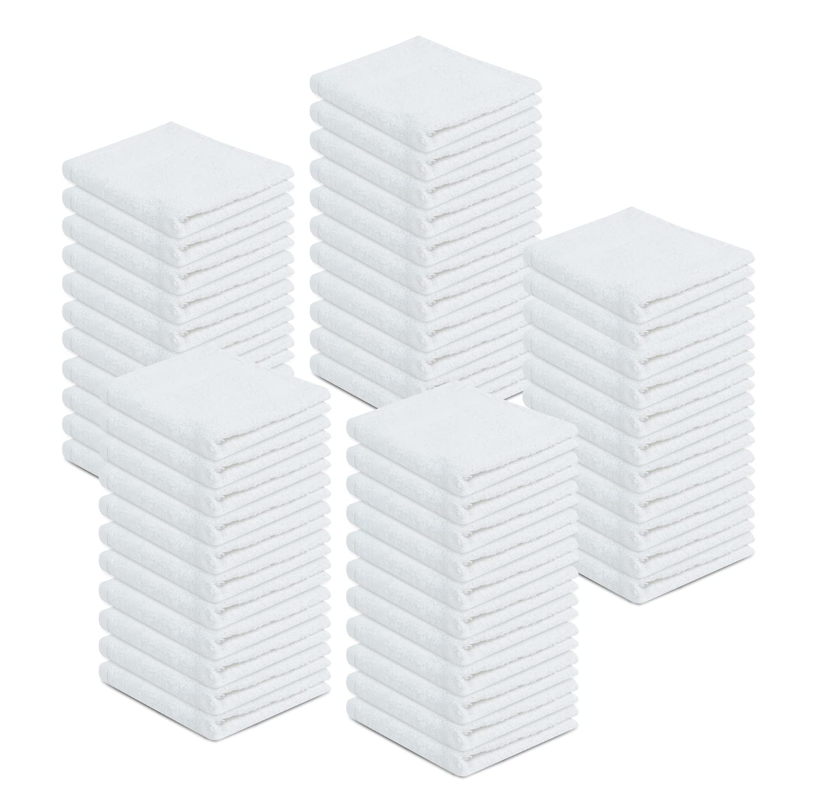 ZUPERIA 100% Cotton Terry Towels Cleaning Cloths, Pack of 50 (12" x 12") Multipurpose, Highly Absorbent, Reusable Cotton Rags, White Bar Towels & Cleaning Rags for Everyday Usage (White)