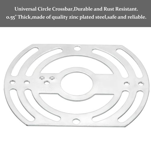 2 Pack Universal Light Fixture Mounting Bracket, 4 Inches Diameter Steel Crossbar Plate with Ground Screw for Mount Wall Light, Close to Ceiling Light