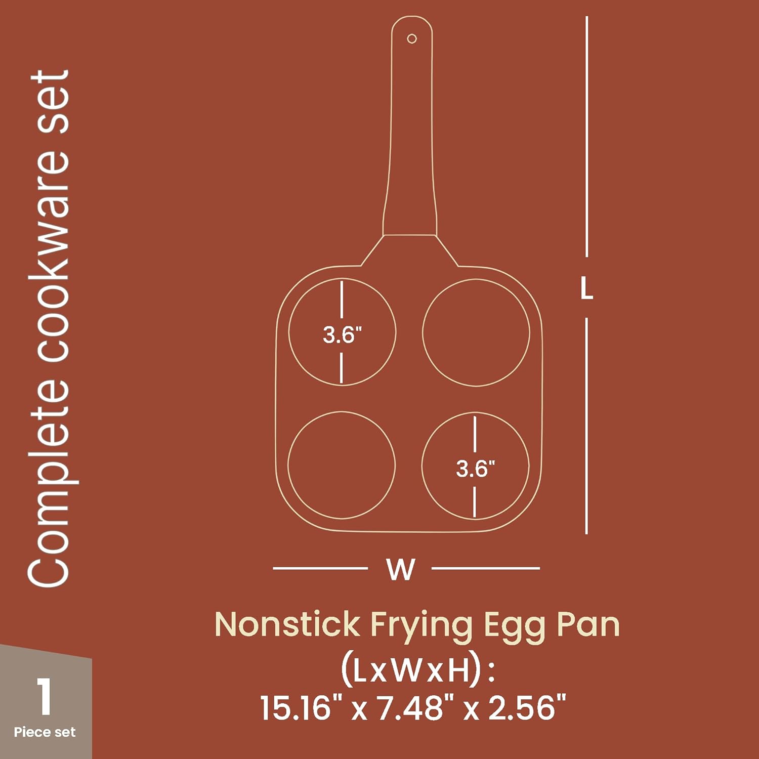 White Marble Nonstick Frying Egg Pan by [Brand Name] - 4-Cup Die-Cast Aluminum, PFOS & PFOA Free, Heat-Resistant Handle