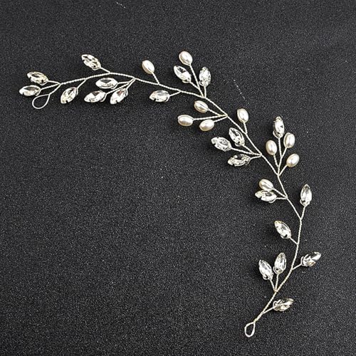 Pearl Wedding Hair Vine Bridal Rhinestone Hair Piece for Women