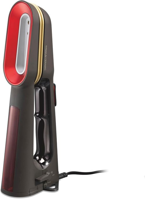 CHI SteamPress Handheld Garment Steamer - 3-in-1 Clamping Iron with 200ml Tank, Fast 25-Second Heat, Black