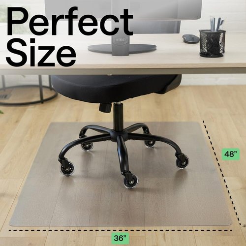 GORILLA GRIP Clear Office Chair Mat - Slip Resistant Protection for Hardwood Floors | 36x48 Inches