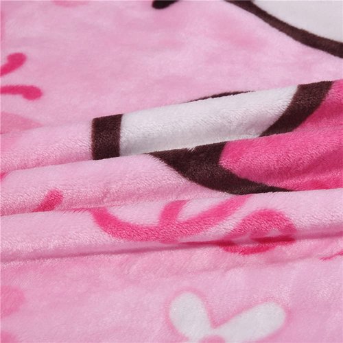 Cartoon Printing Throw Blanket for Girls Kids Adults, 40"x55", All Seasons Flannel Fleece Blanket, Soft & Warm Plush Blankets for Couch Sofa Bed Camping Travel (pink03)