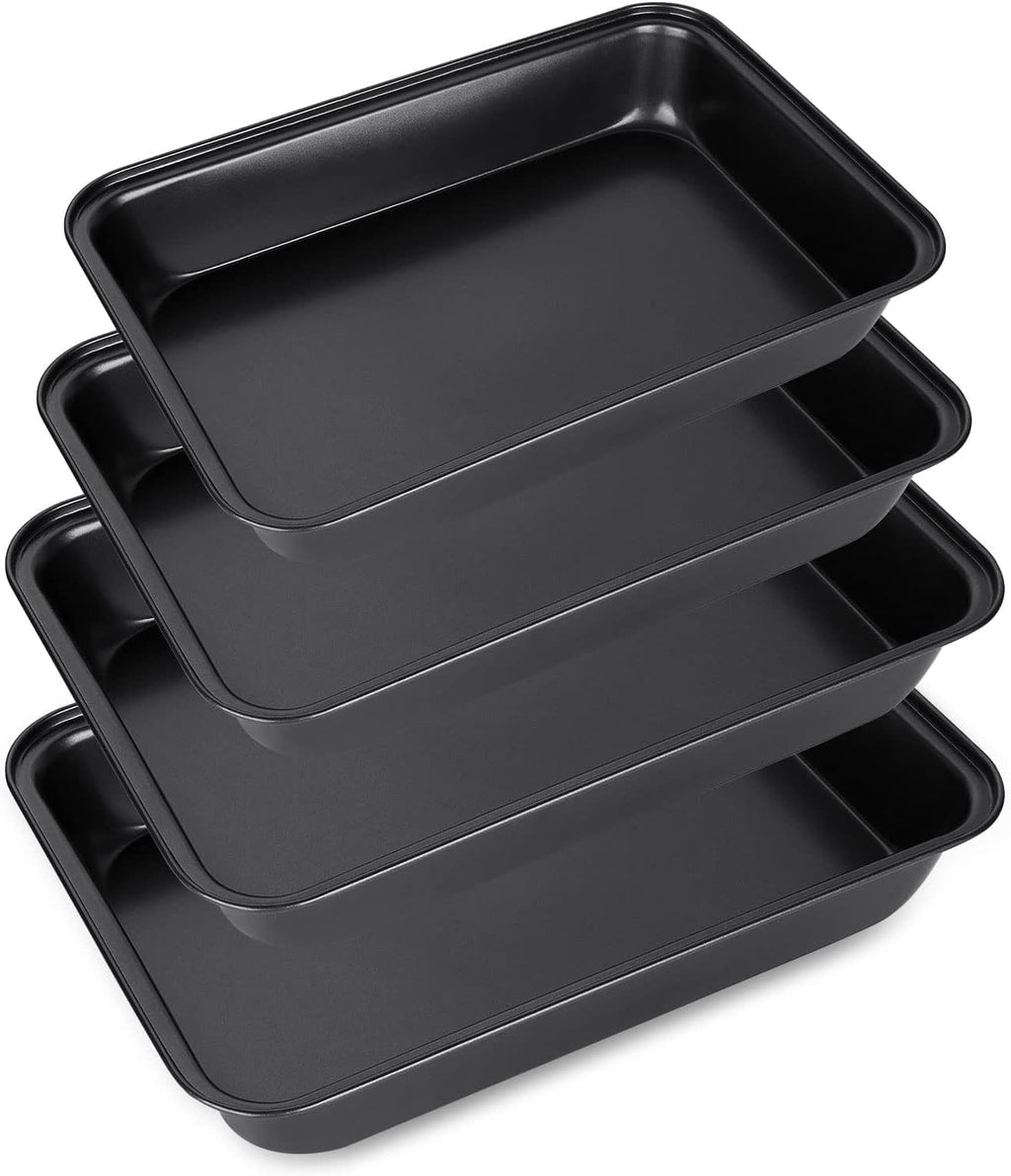 Nonstick Baking Sheets Set of 4 by [Brand Name] - Versatile Cookie Trays for Oven | Dishwasher Safe, Black