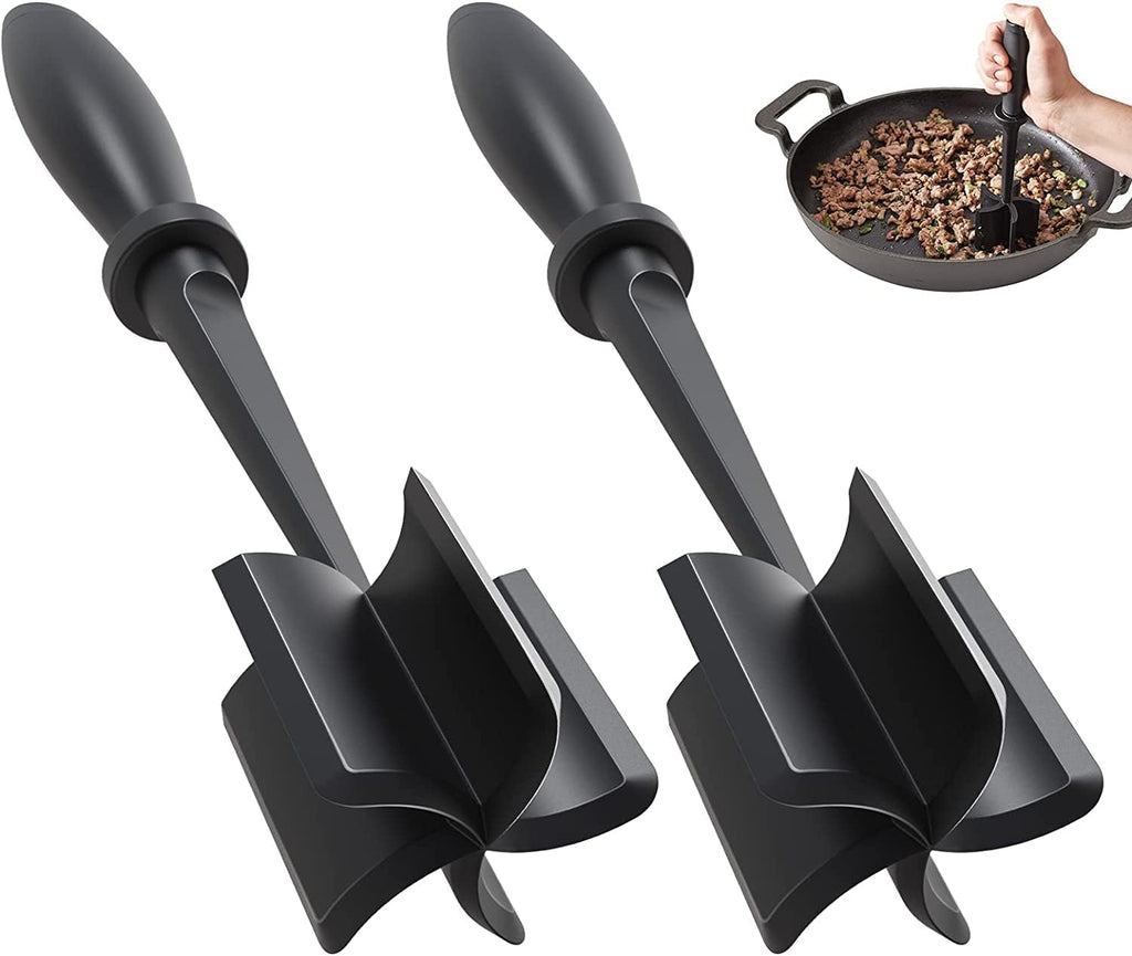 Skiennix Meat Chopper Set - Premium Heat Resistant Hamburger Smasher for Ground Beef & Turkey | 2 Pcs