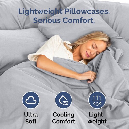 King Pillow Cases by [Brand Name] - Ultra Soft Hotel Quality Covers | Wrinkle-Free & Fade Resistant - 10 Pcs Set in Steel Blue