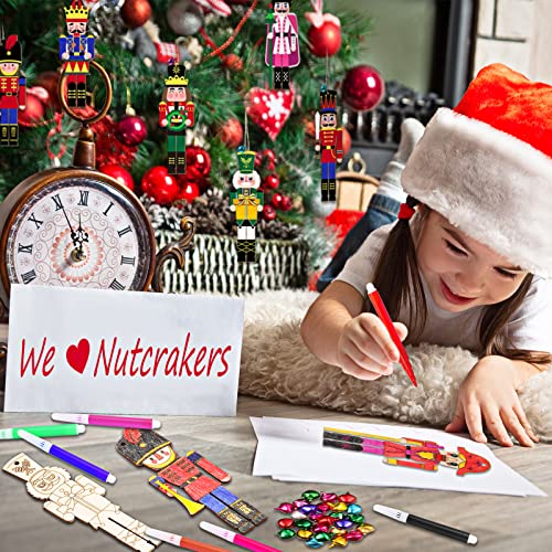 Christmas Nutcracker Wooden Ornaments Set 60 Pcs DIY Holiday Decorations - Variation of THIS listing 60
