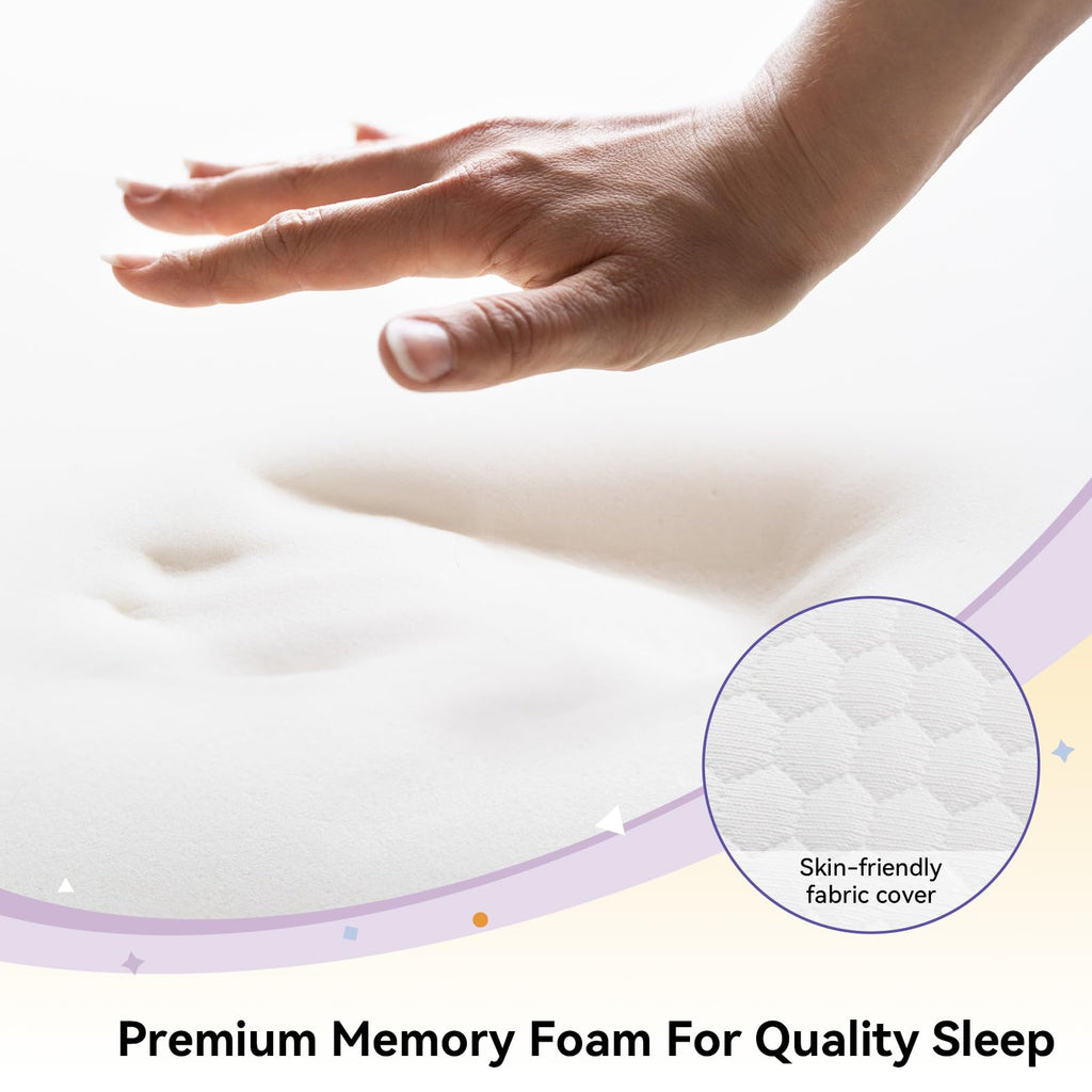 SUBCULTUREPICK Memory Foam Pillows, Cervical Pillow for Neck and Shoulder Pain Relief, Ergonomic Contour Bed Pillow, Soft for Side Sleep Stomach Sleeping and Back Sleeper (White)