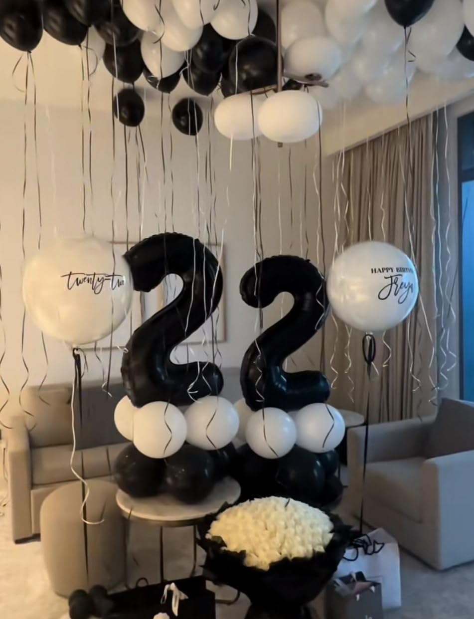 Skiennix 40-Inch Black Number Balloons - Perfect Sweet 16 Birthday Decorations for Memorable Photo Shoots