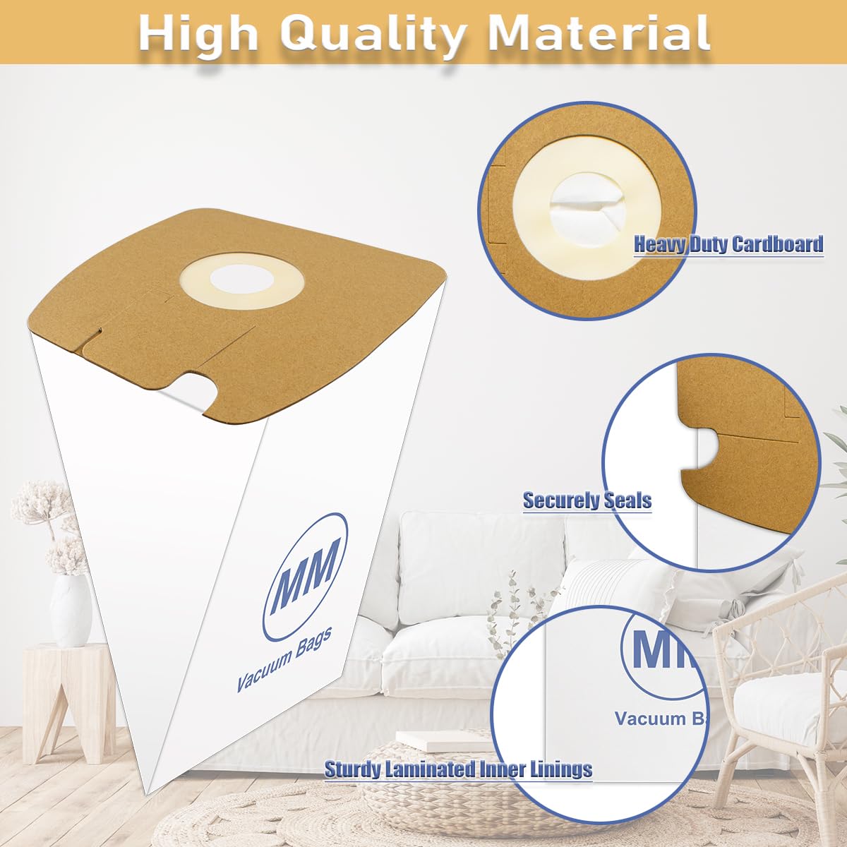 MM Vacuum Bags for Eureka 3670, 3670M, 3670H, 3670G, 60295C, 60297A Mighty Mite Canisters, Part # 60295, 8 Pack