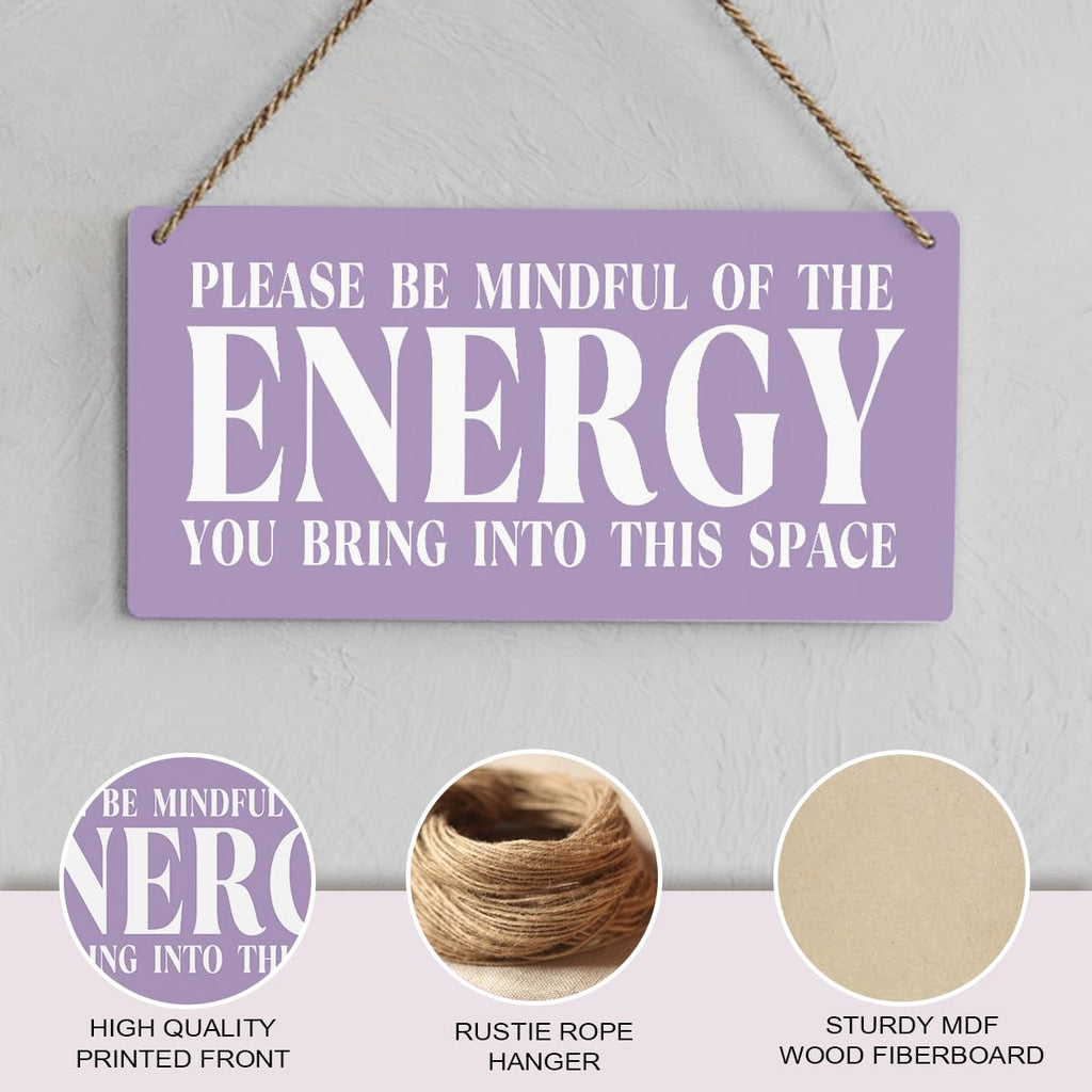 Purple Decor Spiritual Meditation Room Decor Inspirational Spa Decoration Positive Affirmations Wall Wood Plaque Sign Hanging Door Sign Home Office Yoga Room Decoration