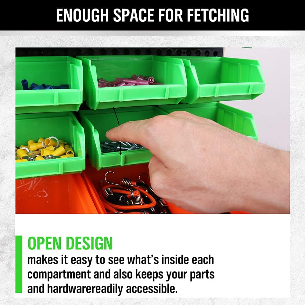SWANLAKE Heavy-Duty Garage Tool Organizer - 30-Bin Wall-Mounted Storage for Screws, Nuts, Bolts & More