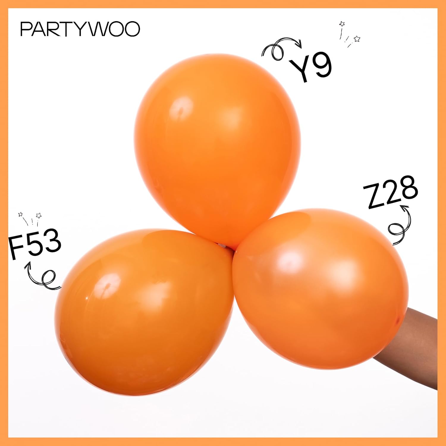 PartyWoo Pearl Orange Balloons - 50pcs 12 Inch Latex Balloons for Fall Celebrations & Events