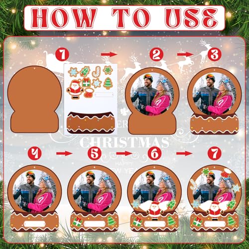 Christmas Picture Frame Craft Kit - 24 Snow Globe DIY Sets with Red and Green Variations