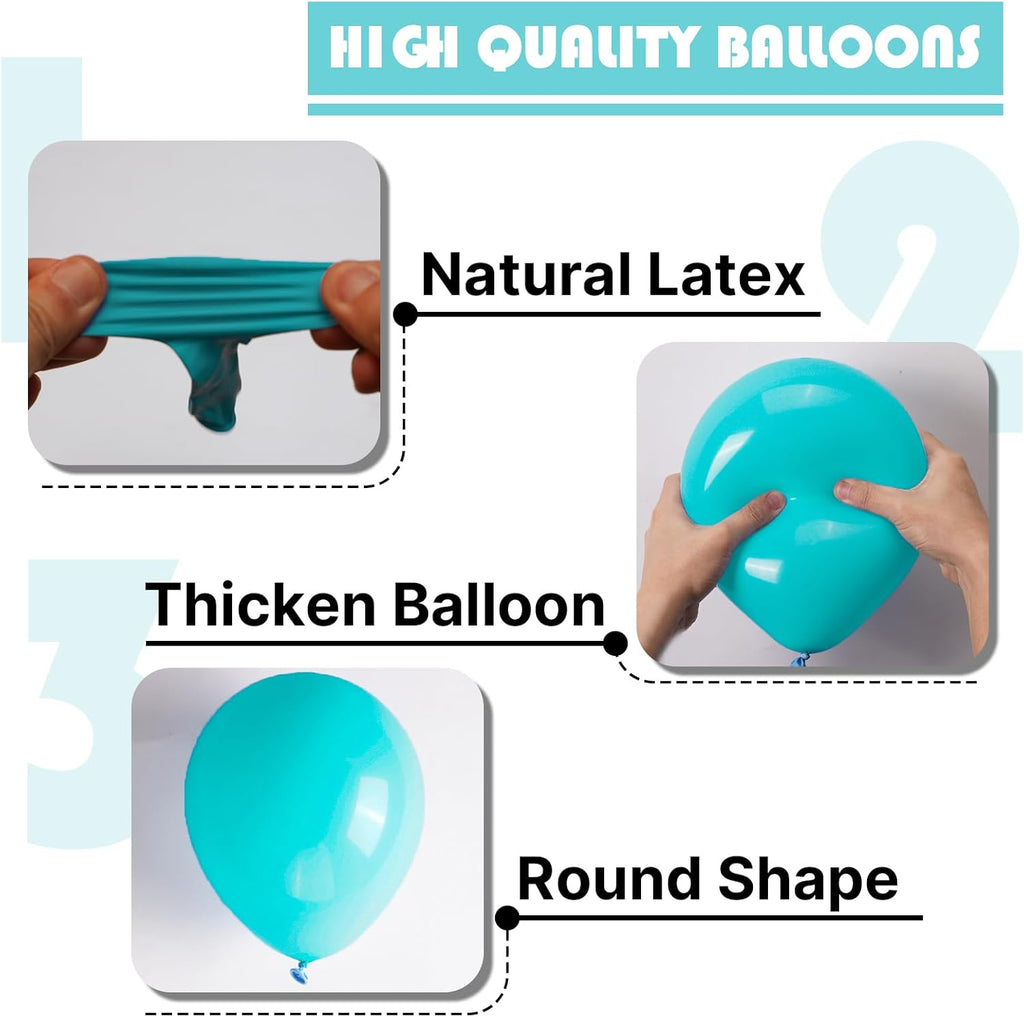 PartyWoo Teal Balloon Arch Kit - 155pcs in Various Sizes for Baby Showers, Gender Reveals & Birthday Parties