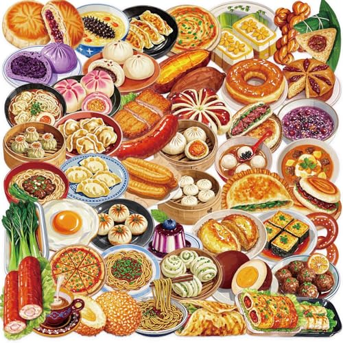 50 Cute Aesthetic Food Stickers - Dumplings, Noodles & Desserts