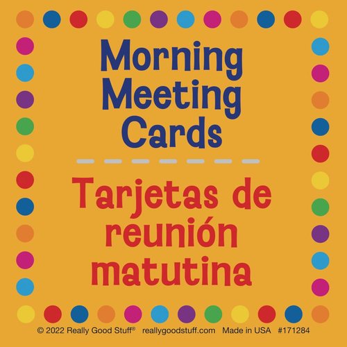 Dual Language Morning Meeting Cards - (Lenguaje Dual: Tarjetas de Reuniones Matutinas) - 40 Cards