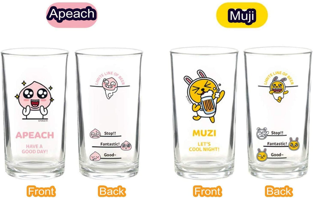 Mini Clear Glasses For Alcohol Drinks Set of 4(soju beer glass 소맥잔),Korean Soju Shot Glasses Set Character Soju Beer Glass, Best Gift For Party, Dishwasher Safe Clarity Glassware, Korean Gift