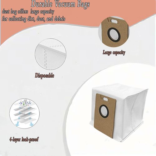 MANYHYAM Replacement Parts for Tapo RV30 Max Plus/ RV30 Max / RV20 Max Plus/ RV20 Max Robot Vacuum Cleaners 16Pcs Accessories 1 Roller Brush 6 Side Brush 3 Dust Bags 3 Mop Pad 3 Filter