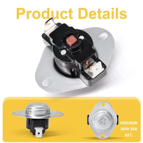 Adviace 80599 Low-Temp & 80601 High Temp Limit Switch for Vogelzang VG5790, VG5770, USSC/US Stove Bay Front 5660 and Ashley AP5660, AP5660L, AP5710 Pellet Stoves, Thermodisc Safety Sensor Snap Disc.