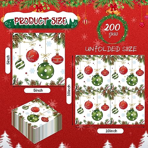 Christmas Pine Cone Disposable Cocktail Napkins - 200 Pieces