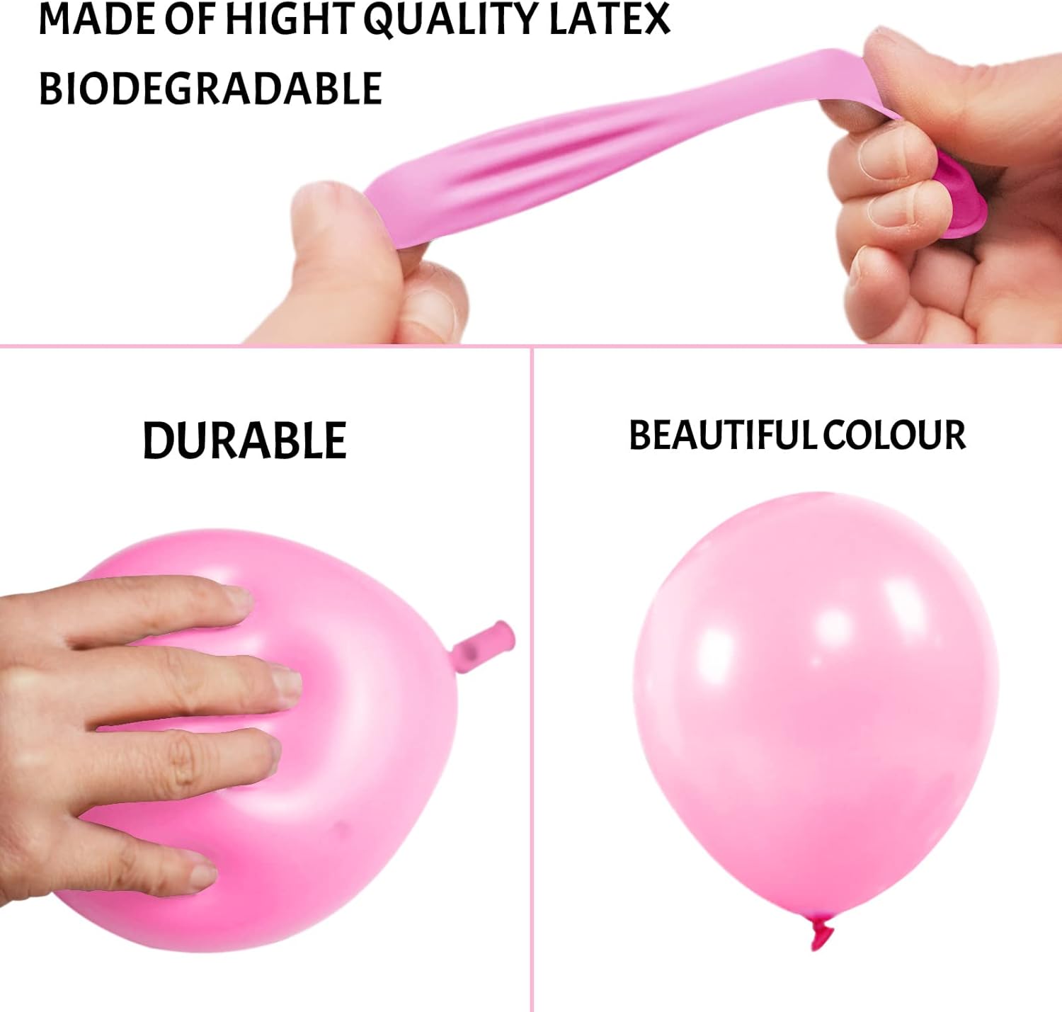 Pink Balloons | 110 Pcs Mini 5-Inch Thick Latex Balloons for Birthday & Baby Shower Decor