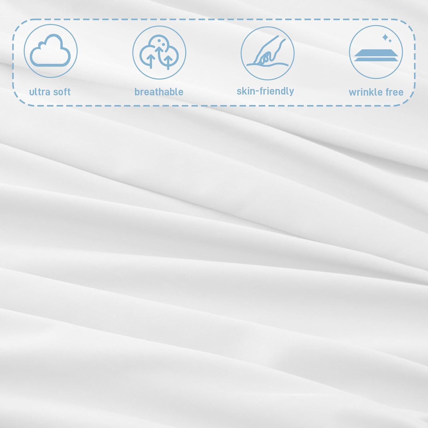 Regine Switzerland Hospital Bed Sheets Set - 3-Piece Fitted, Flat & Pillowcase - White, 36"×84"×14"