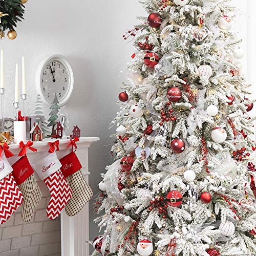 Red Christmas Tree Picks Set of 20 Glittered Twigs for Holiday Decor