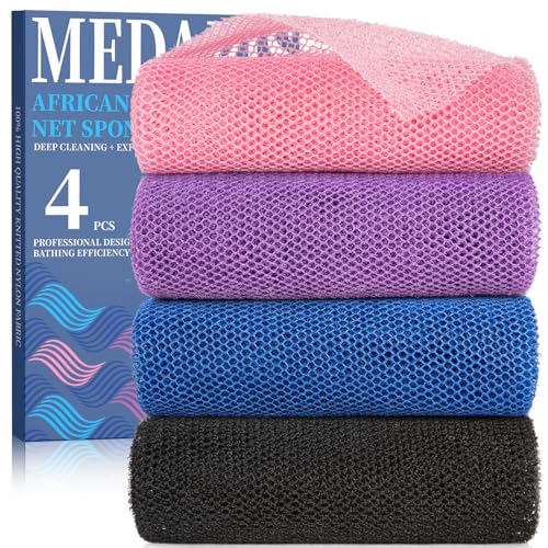 Medapis African Exfoliating Net Sponge - Long Body Scrubber Washcloth