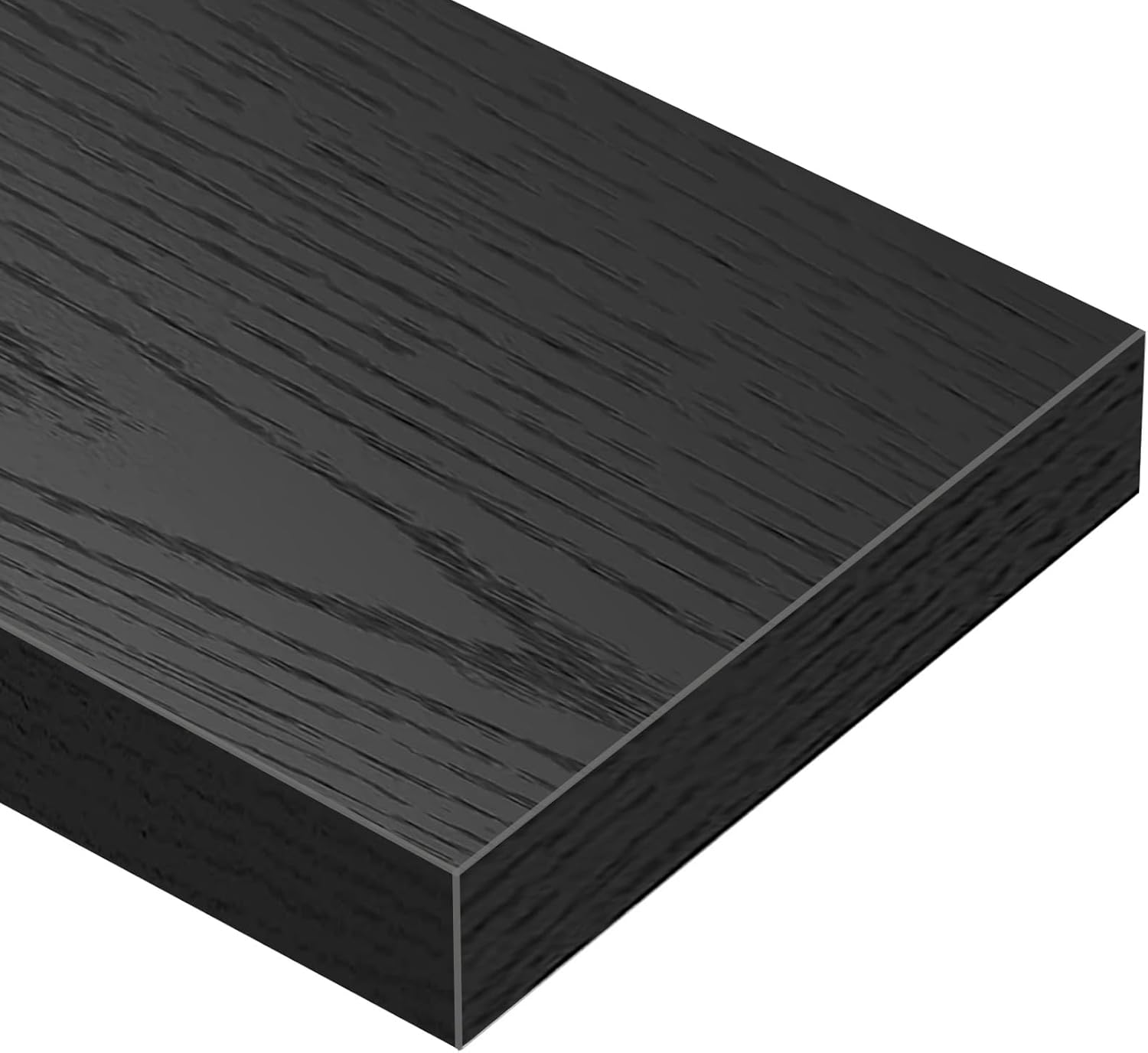 QEEIG Floating Shelves - Extra Long Wall Mounted Shelf Set of 2 for Home Decor | 55.1 x 9.3 Inch, Black