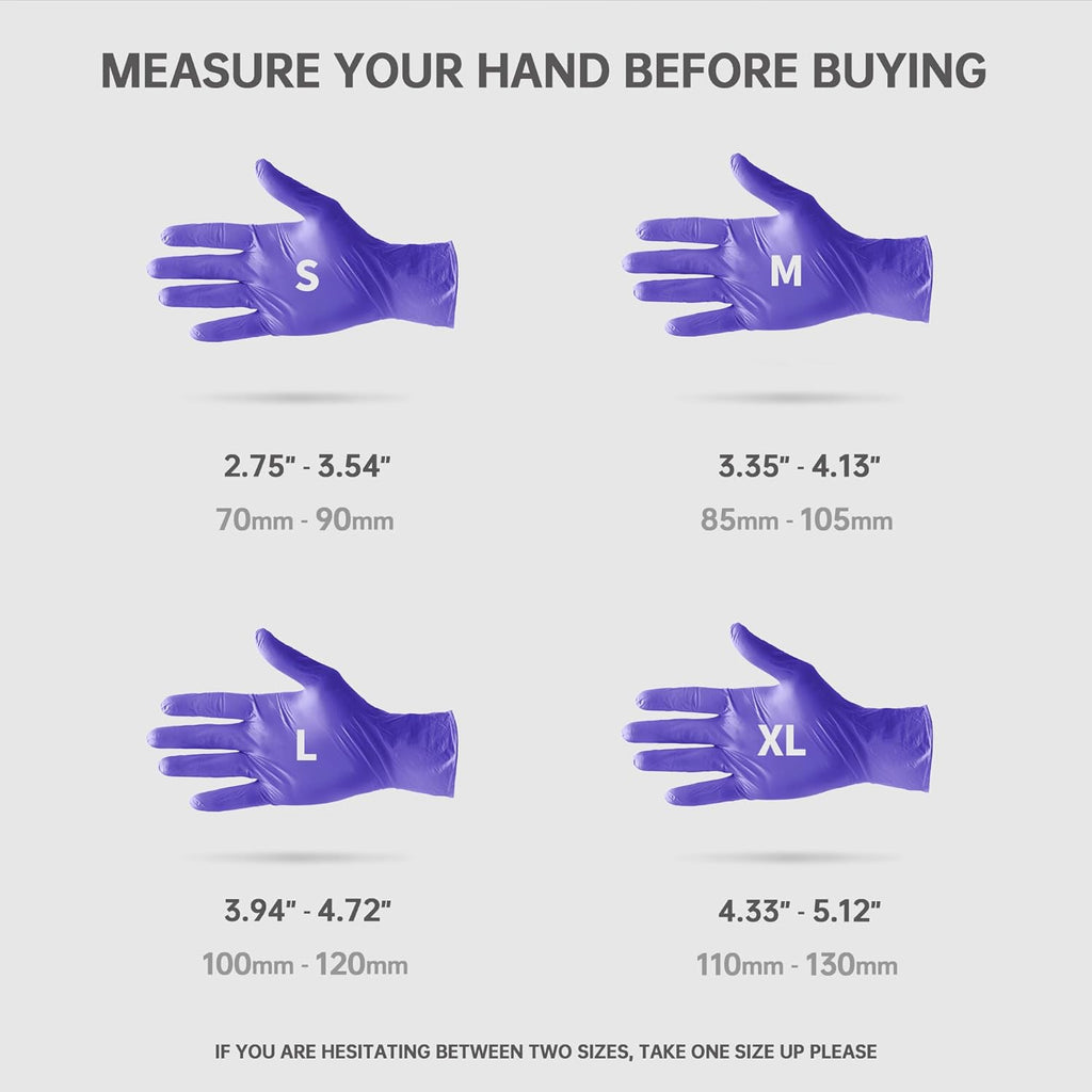 Medguy Nitrile Exam Gloves - Powder-Free, Latex-Free, Food-Safe | Blue-Violet, 100 Pcs