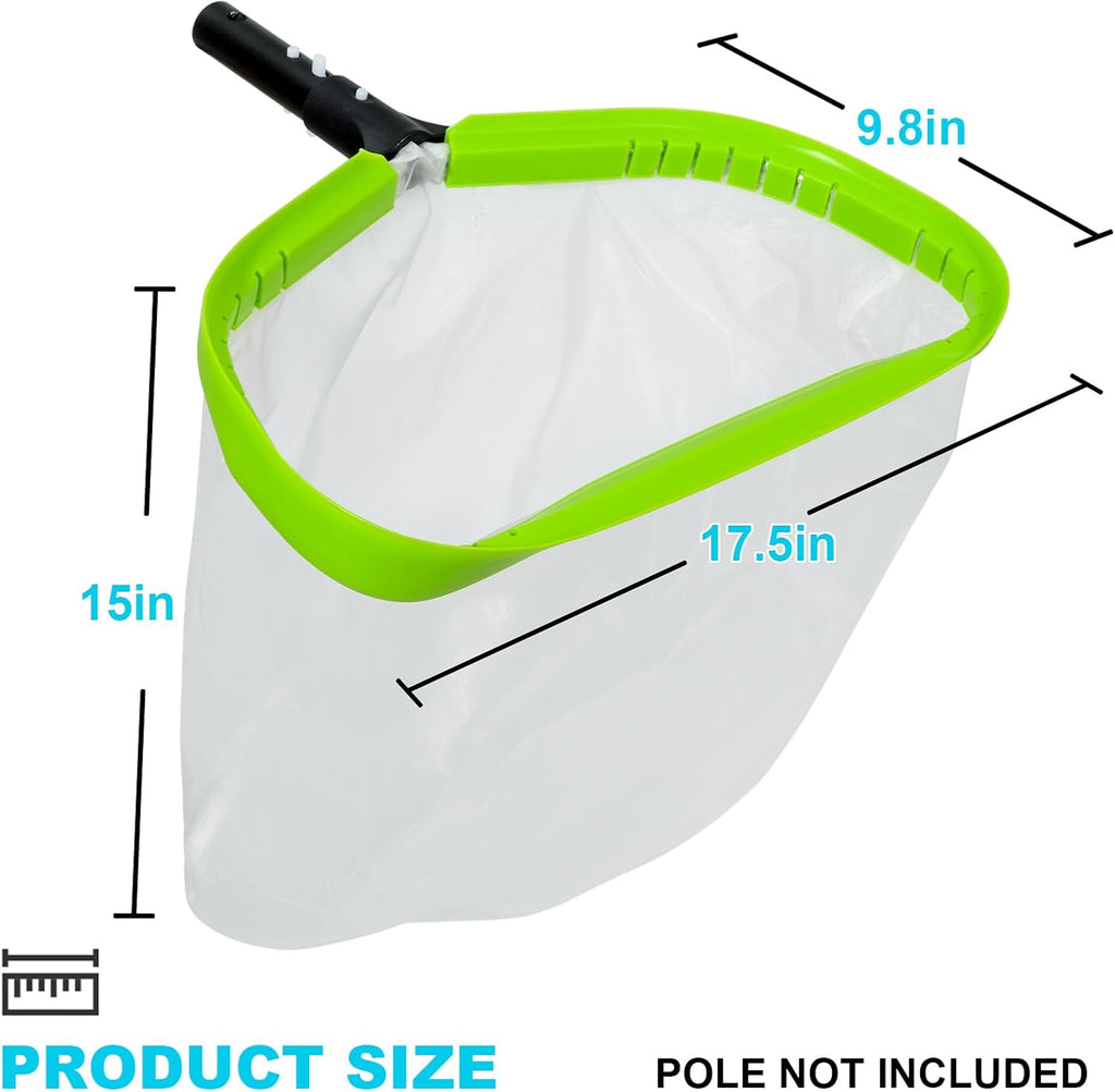 Skiennix Ultra Fine Mesh Pool Leaf Skimmer Net - Heavy Duty Aluminum Frame & Deep Bag for Debris Cleaning