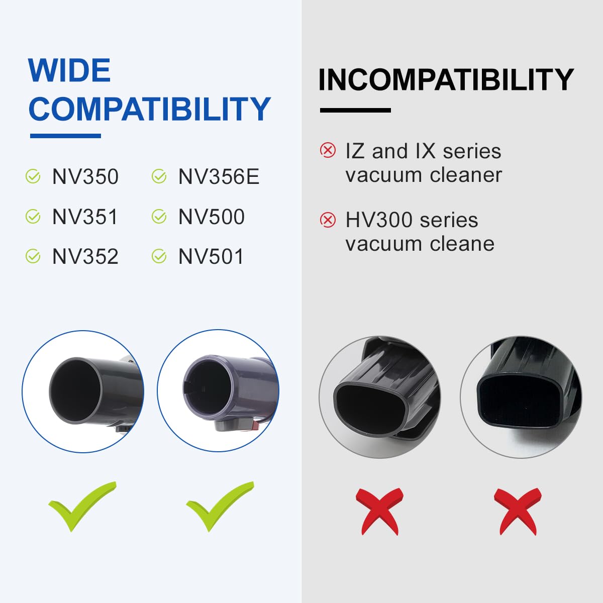 LANMU Vacuum Attachments Compatible with Shark Navigator NV350 NV351 NV352 NV356E and Rotator NV500 NV501 Series Lift-Away Upright Vacuum, Crevice Tool Vacuum Accessories & Brushes