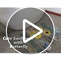 Teal Blue Sunflower Bath Rug 17x29 Inch - Waterproof Non-Slip Butterfly Design