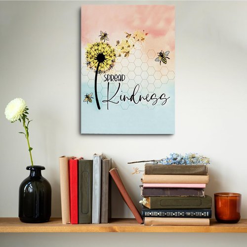 Henhesaha Inspirational Bee Quotes | Cute Bee Decor Canvas Wall Art - Framed 11.4x15" for Home & Bedroom
