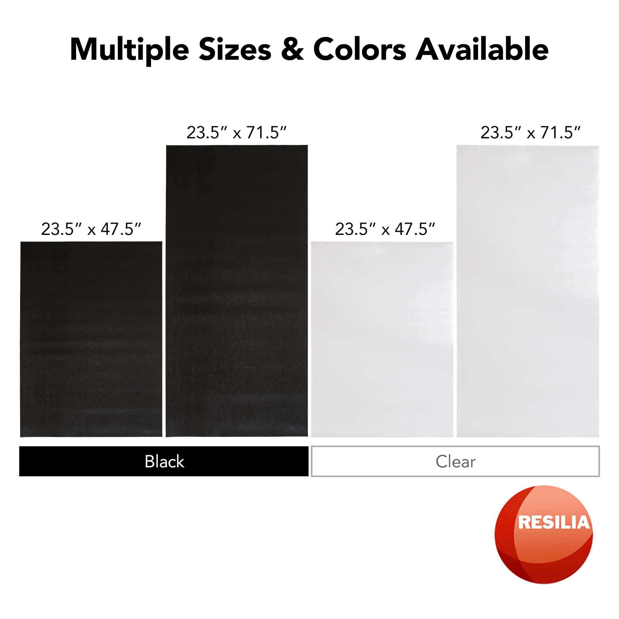 RESILIA Industrial Shelf Liner Set for Wire Shelving – 5 Pack, 24” x 48” Heavy Duty Waterproof Liners, Custom Fit Clear Plastic Vinyl Covers for Kitchen, Bathroom, Pantry, & Garage Rack, Made in USA
