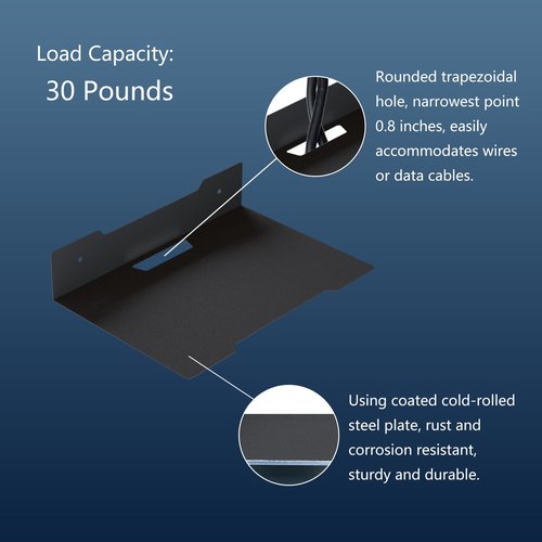 PzewMo Floating Metal Wall Mount Shelf,Shelf for Projector,TV Cable Box,Router,Speaker,Sound Bar,Camera,Gaming,Decor Display (1, Medium)