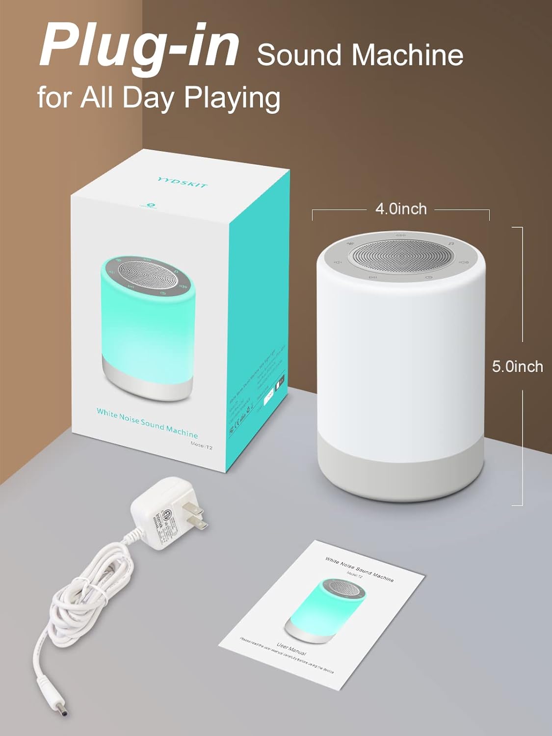 Sound Machine - White Noise Machine for Baby with Night Light | 32 High Fidelity Sounds & 5 Timers