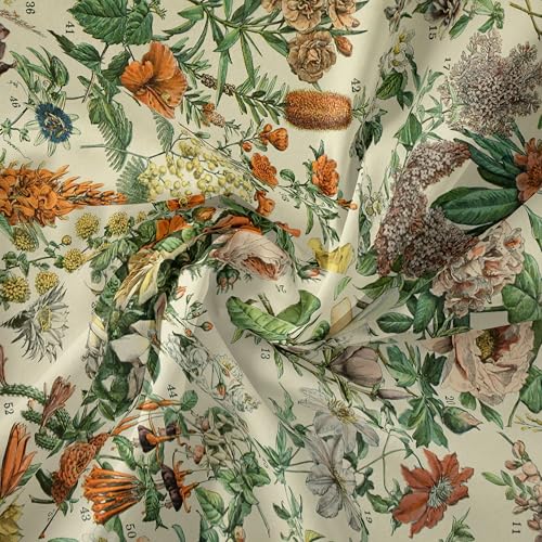 Vintage Botanical Flowers Tapestry Long Vertical Wall Hanging 48"x36"
