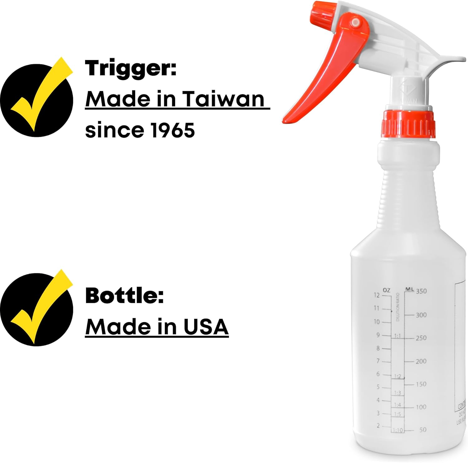 Skiennix 16 oz Commercial-Grade Spray Bottles - Ideal for Cleaning, Essential Oils & More | Made in USA (4-Pack)